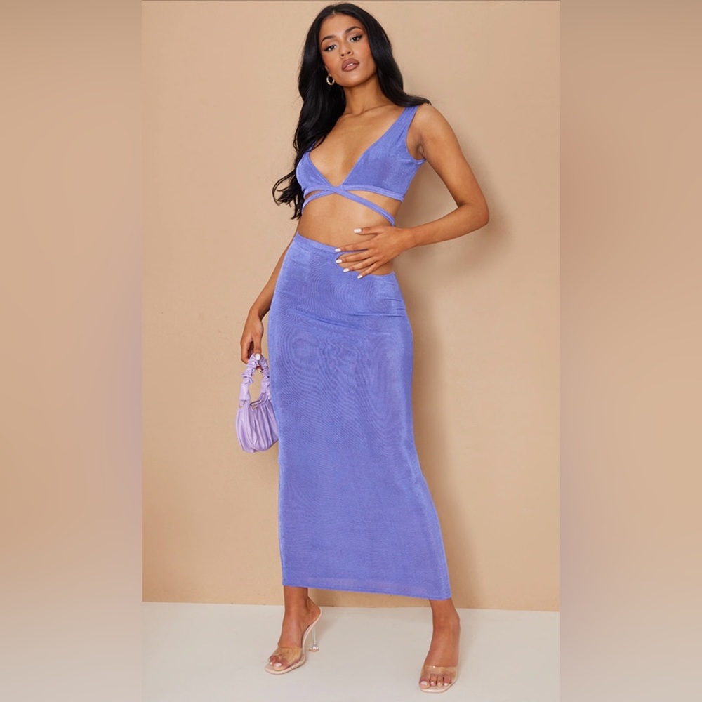 Pretty Little Thing Purple Slinky Cutout